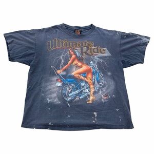 Vintage 1994 Sturgis 3D Emblem Ultimate Ride Pin-Up Girl Biker T-Shirt Size XL